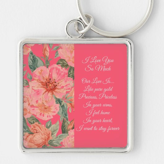 Valentines Day, I Love You So Much, Love Poem キーホルダー (正面)