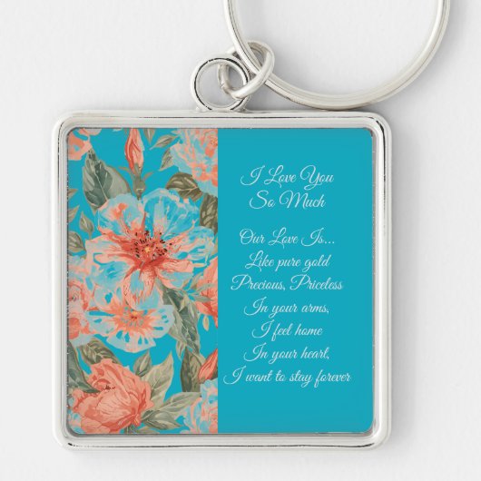 Valentines Day, I Love You So Much, Love Poem Keyc キーホルダー (正面)