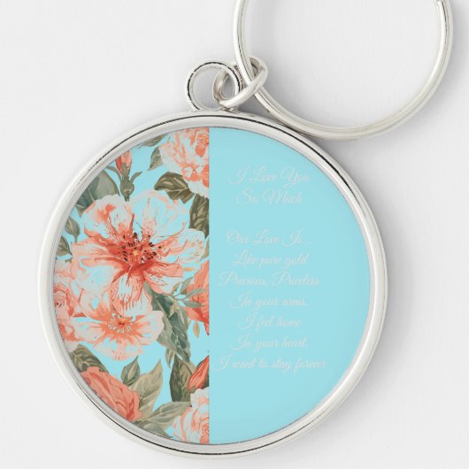 Valentines Day, I Love You So Much, Love Poem Keyc キーホルダー (正面)