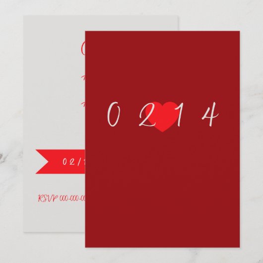 Valentines day Invitation 招待状 (正面/裏面)