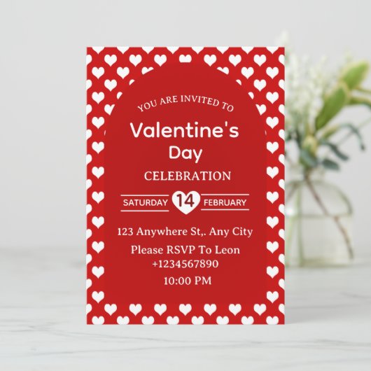 Valentine's Day Invitation Card 招待状 (スタンド正面)