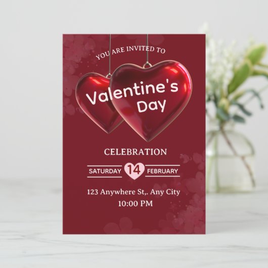 Valentine's Day Invitation Card 招待状 (スタンド正面)