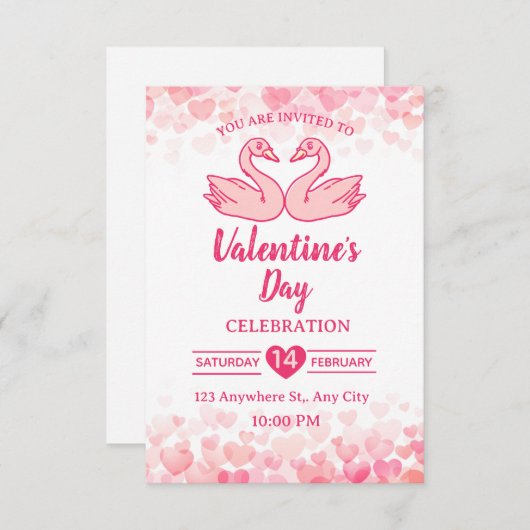  Valentine's Day Invitation Card 招待状 (正面/裏面)