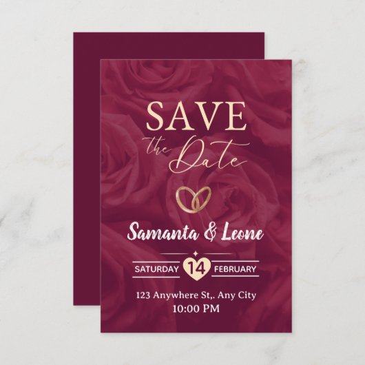 Valentine's Day Invitation Card 招待状 (正面/裏面)