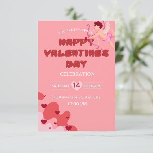 Valentine's Day Invitation Card 招待状 (スタンド正面)