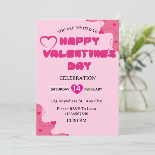 Valentine's Day Invitation Card 招待状 (スタンド正面)