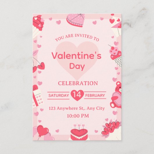 Valentine's Day Invitation Card 招待状 (正面)
