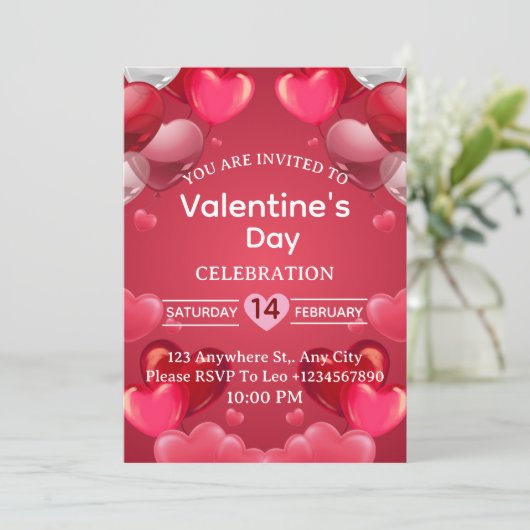 Valentine's Day Invitation Card 招待状 (スタンド正面)
