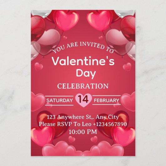 Valentine's Day Invitation Card 招待状 (正面)