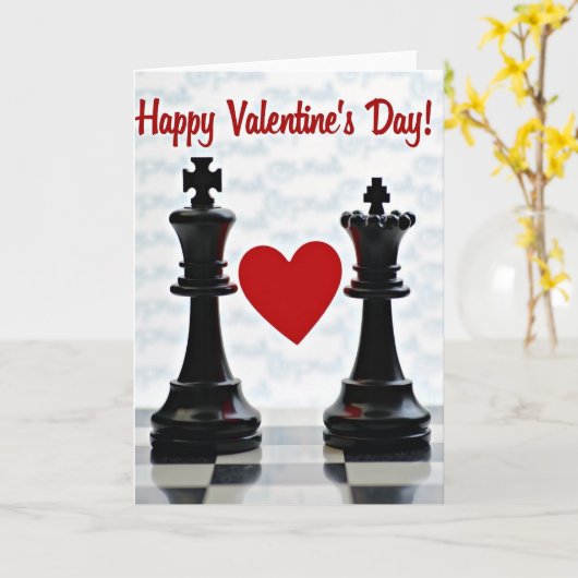 Valentines Day King Queen Heart Card カード (黄色い花)