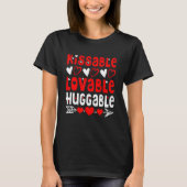 Valentine's Day Kissable Lovable Huggable Funny V- Tシャツ (正面)