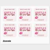 Valentine's Day Kisses Custom Pink Candle Label スクエアシール (シート)
