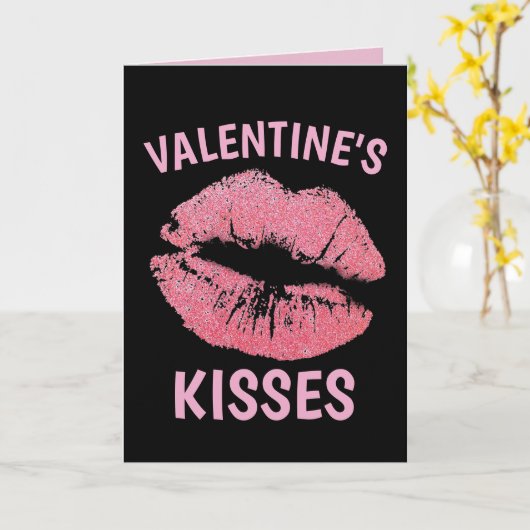 VALENTINE'S DAY KISSES ROMANTIC GREETING CARD カード (黄色い花)