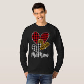 valentines day leopard mamaw Buffalo Plaid mamaw l Tシャツ (正面フル)