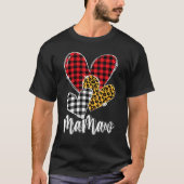 valentines day leopard mamaw Buffalo Plaid mamaw l Tシャツ (正面)