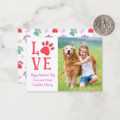 Valentines Day LOVE モダン Pet Dog Photo Classroom ノートカード (正面/裏面インサイチュ)