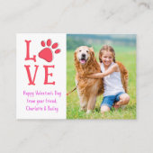 Valentines Day LOVE モダン Pet Dog Photo Classroom ノートカード (正面)