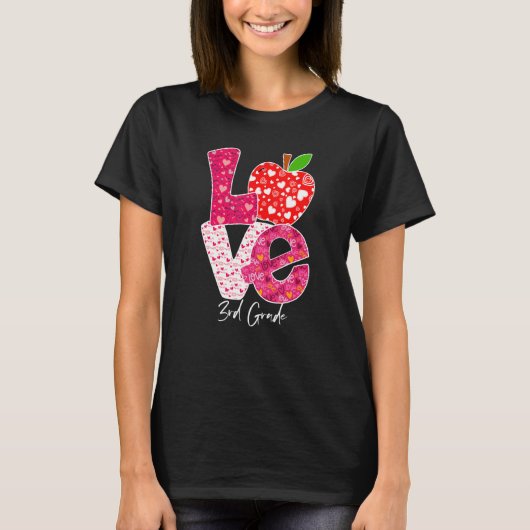 Valentines Day Love 3rd Grade Squad Teacher Kids O Tシャツ (正面)