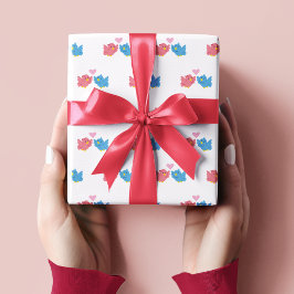Valentine's Day Love Birds Pattern Wrapping Paper ラッピングペーパー