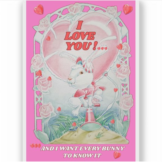 Valentine's Day Love Bunny Sticker  シール (正面)