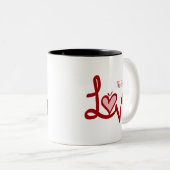 Valentines day love couple names initial Mug ツートーンマグカップ (正面右)