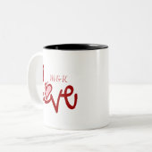 Valentines day love couple names initial Mug ツートーンマグカップ (正面左)