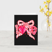 Valentines Day Love Funny Coquette Bow Checkered N カード (黄色い花)