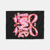 Valentines Day Love Funny Coquette Bow Checkered X フリースブランケット (正面(横))