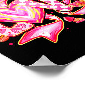 Valentines Day Love Funny Coquette Bow Checkered X ポスター (角)