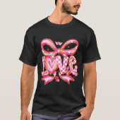 Valentines Day Love Funny Coquette Bow Checkered X Tシャツ (正面)