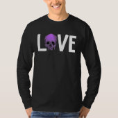 Valentine's Day LOVE GOTH Purple Skull Tシャツ (正面)