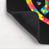 Valentines Day Love Heart Autism Awareness Puzzle  マウスパッド (コーナー)