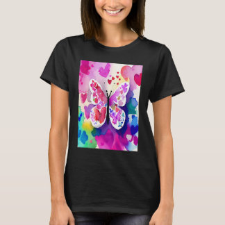 Valentine's Day Love Heart Butterfly Girlfriend Fi Tシャツ