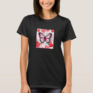 Valentine's Day Love Heart Butterfly Girlfriend Fi Tシャツ
