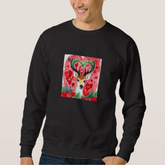 Valentine's Day Love Heart Cute Deer Girlfriend Fi スウェットシャツ