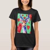 Valentine's Day Love Heart Cute Deer Girlfriend Fi Tシャツ (正面)