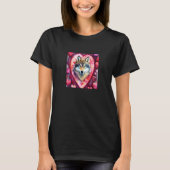 Valentine's Day Love Heart Cute Wolf Girlfriend Fi Tシャツ (正面)