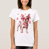 Valentine's Day Love Heart Dog Tシャツ (正面)