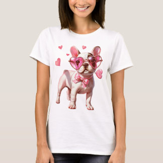 Valentine's Day Love Heart Dog Tシャツ