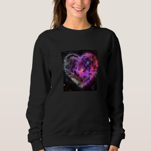 Valentine's Day Love Heart Galaxy Girlfriend Fianc スウェットシャツ (正面)