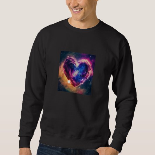 Valentine's Day Love Heart Galaxy Girlfriend Fianc スウェットシャツ (正面)