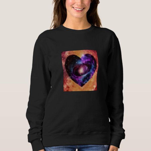 Valentine's Day Love Heart Galaxy Girlfriend Fianc スウェットシャツ (正面)