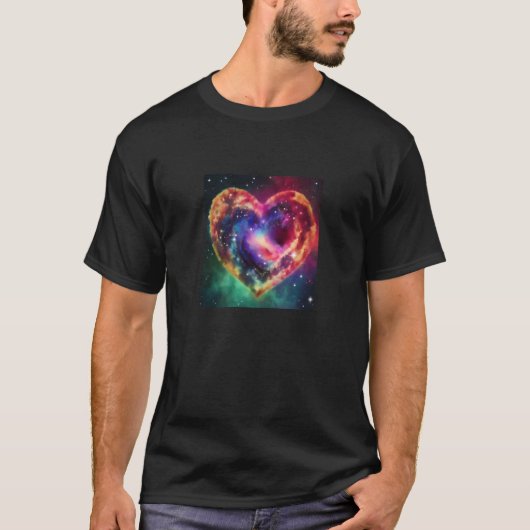 Valentine's Day Love Heart Galaxy Girlfriend Fianc Tシャツ (正面)
