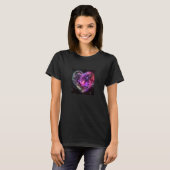 Valentine's Day Love Heart Galaxy Girlfriend Fianc Tシャツ (正面フル)