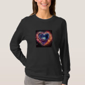 Valentine's Day Love Heart Galaxy Girlfriend Fianc Tシャツ (正面)