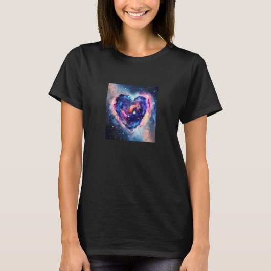 Valentine's Day Love Heart Galaxy Girlfriend Fianc Tシャツ (正面)