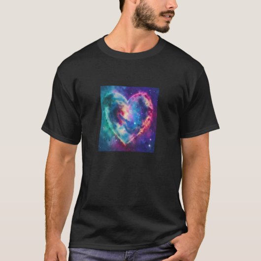 Valentine's Day Love Heart Galaxy Girlfriend Fianc Tシャツ (正面)