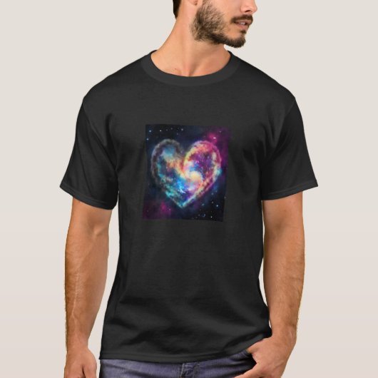 Valentine's Day Love Heart Galaxy Girlfriend Fianc Tシャツ (正面)
