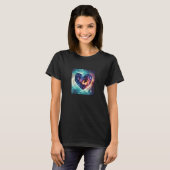 Valentine's Day Love Heart Galaxy Girlfriend Fianc Tシャツ (正面フル)