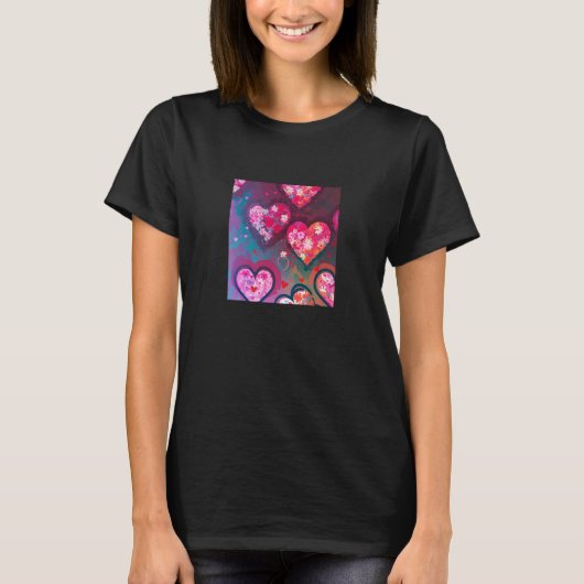 Valentine's Day Love Heart Girlfriend Fiancée Wife Tシャツ (正面)